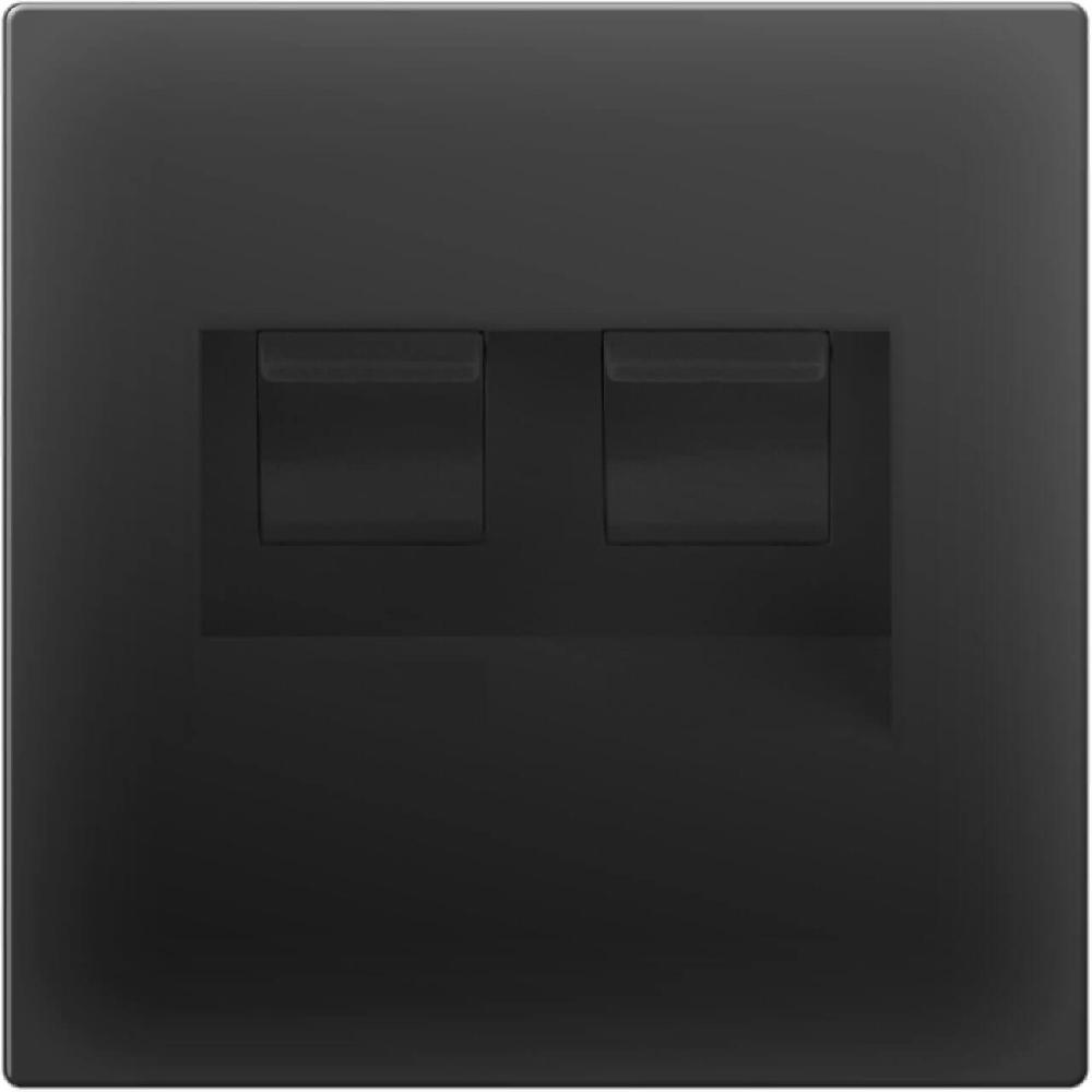 Розетка Werkel двойная Ethernet RJ-45 черный матовый WL08-RJ45+RJ45 4690389073564