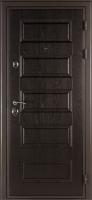 Дверь стальная ЛИВЕРПУЛЬ 1 (Коллекция "Shelter Plus") K-2 Горький шоколад/Венге горизонт (стекло черное)